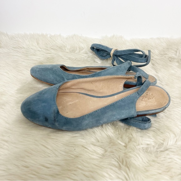 Madewell April Blue Suede Lace Up Ballet Flats Size 7.5 - Picture 7 of 8